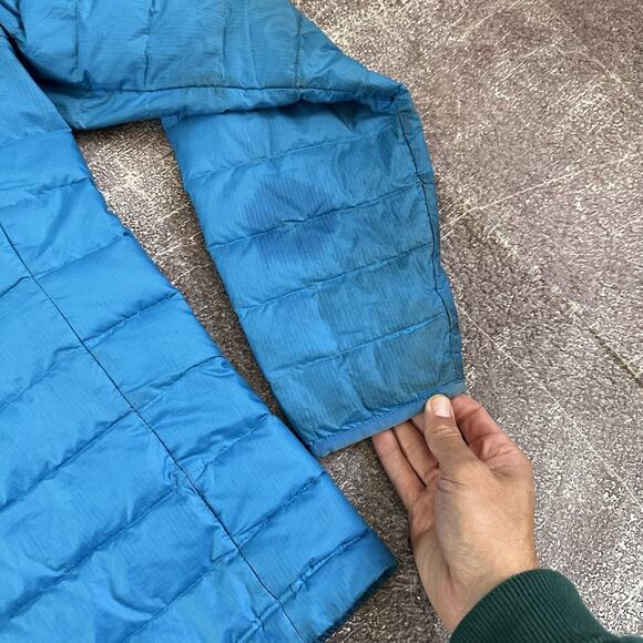 Men's Patagonia Andes Blue Down Puffer Sweater Full Zip Up Light Jacket Sz M - Picture 4 of 5